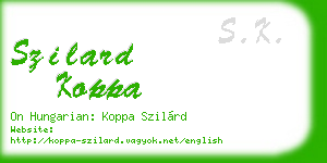 szilard koppa business card