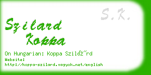 szilard koppa business card